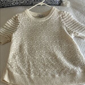 Madewell Ivory Textured Knit Sweater
